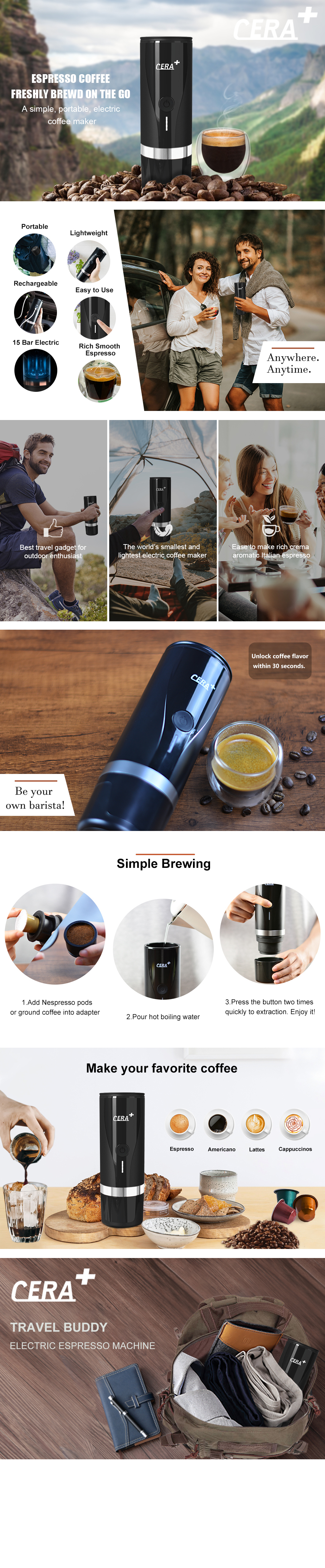 boil water coffee maker，do all coffee makers boil water，how do coffee makers boil water so fast，CERA+-CERA+| Portable Espresso Maker,Smart Warming Mug