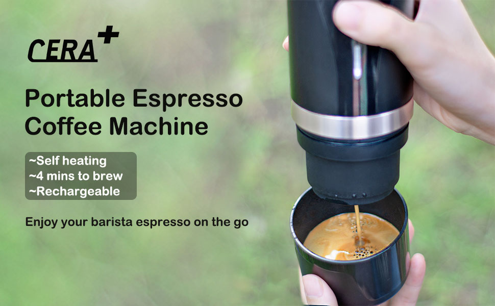 The Portable Espresso Maker Can Heat Up To 4 Cups Of Coffee After Fully Charged-CERA+| Portable Espresso Maker,Smart Warming Mug