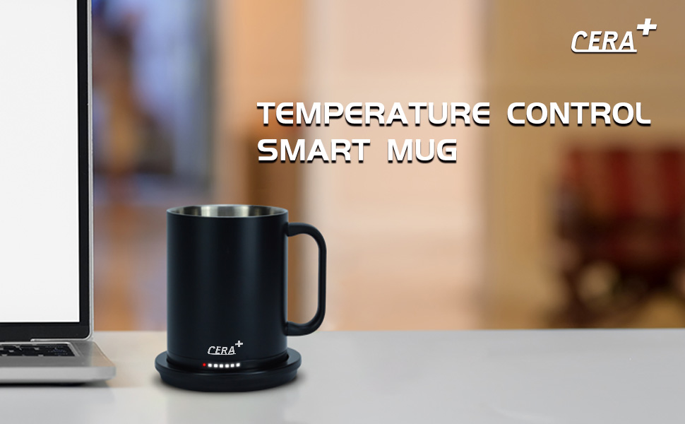CERA＋ M14/MM14 Tasse intelligente à contrôle de température avec couvercle,  chauffe-tasse à café avec