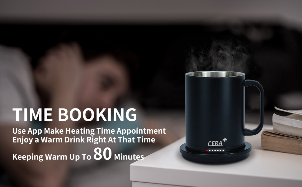 Coffee warmer，new hot sale usb cup mug warmer custom smart coffe，temperature control smart mug 2, 10 oz, black, 1.5-，CERA+-CERA+| Portable Espresso Maker,Smart Warming Mug