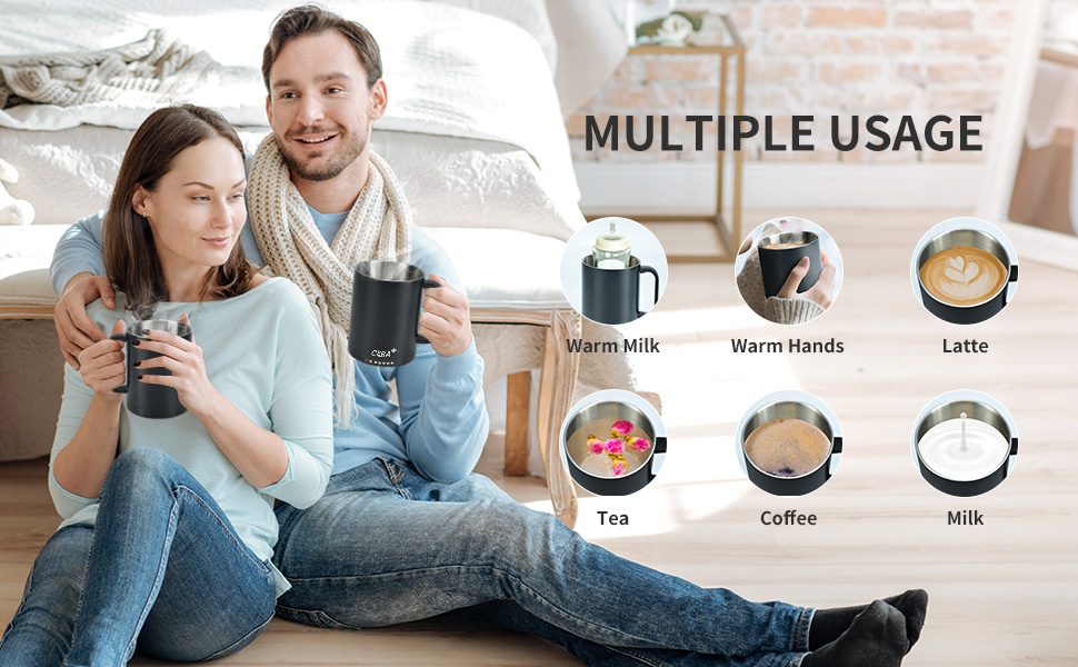 CERA＋ M14/MM14 Temperature Control Smart Mug ine Lid, Coffee Mug Warmer neMug yeDesk Home Office, App Controlled Heated Coffee Cup, Self Heating Coffee Mug 14 oz, Mug Yemagetsi – Yakavandudzwa Dhizaini-CERA+| Inotakurika Espresso Mugadziri,Smart Warming Mug