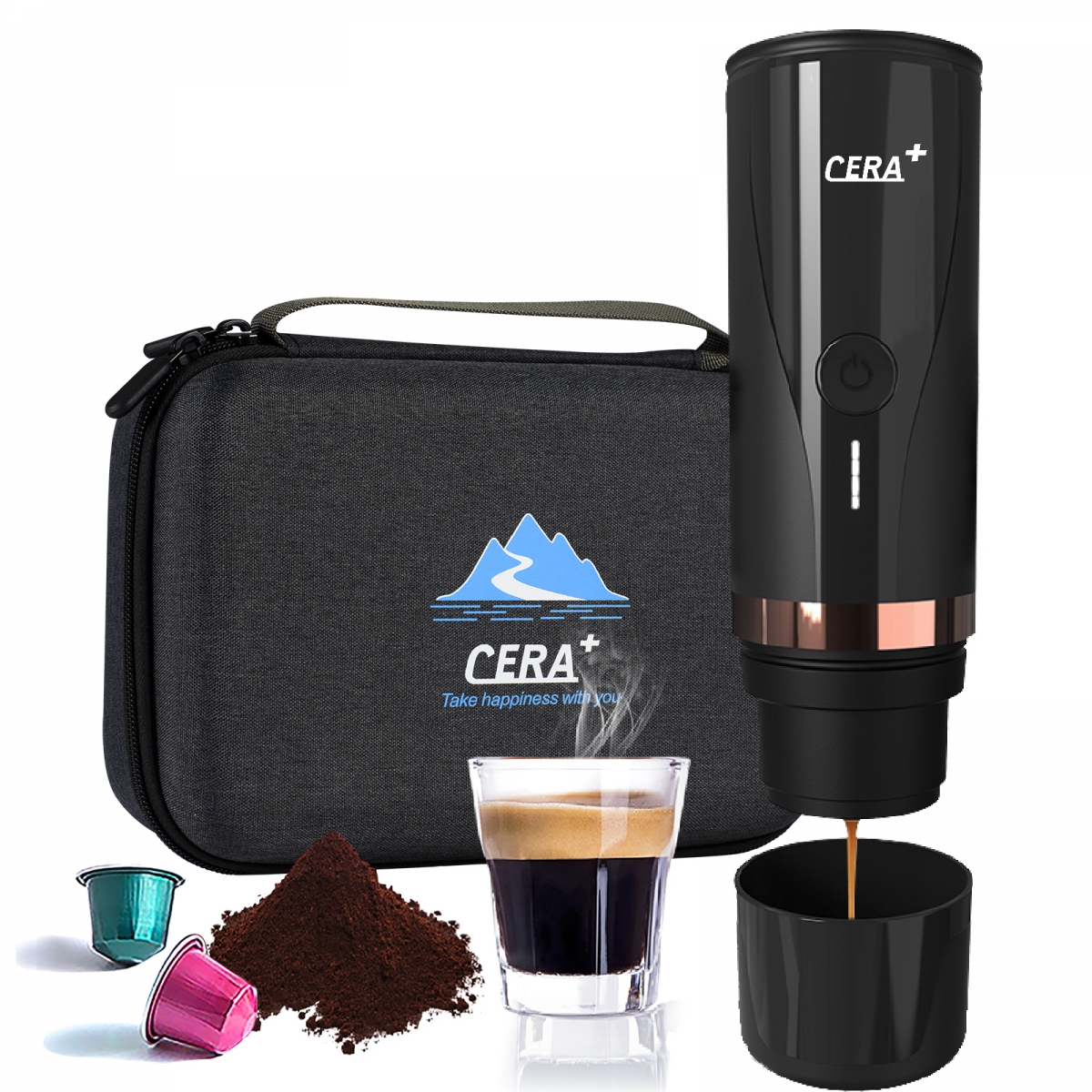 Portable coffee maker machine，portable coffee maker，portable coffee maker in india，factory-CERA+| Portable Espresso Maker,Smart Warming Mug